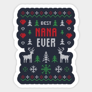 Best Nana Ever Ugly Christmas Sweater Sticker